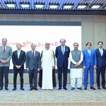 Prime Minister Muhammad Shehbaz Sharif in a group photo with Abdul Aziz Al Ghurair, Chairman Mashreq Bank.