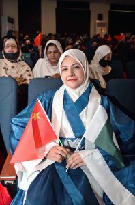 Director of Political and Press Office, Li Haoteng, addresses participants during the Confucius Day Celebrations and Mid-Autumn Festival commemorations organized by the Confucius Institute at the University of Sargodha.