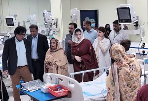 First Lady and Member of National Assembly Bibi Aseefa Bhutto Zardari along with Provincial Minister for Health Dr. Azra Fazal Pechuho visits Benazir Institute of Urology and Transplantation (BIUT) Shaheed Benazirabad. First Lady Bibi Aseefa Bhutto Zardari inspected the state-of-the-art robotic surgery, dialysis center, radiology and laboratory and also inaugurated the Central Sterilization Services Department (CSSD)