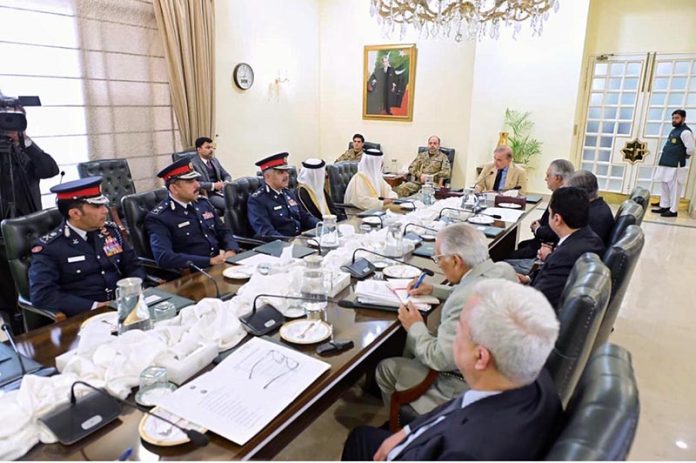 Interior Minister of Bahrain General Rashid Bin Abdullah Al Khalifa calls on Prime Minister Muhammad Shehbaz Sharif