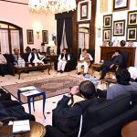 Sindh Chief Minister Syed Murad Ali Shah in a meeting with Federal Minister for Railways Hanif Abbasi at CM House