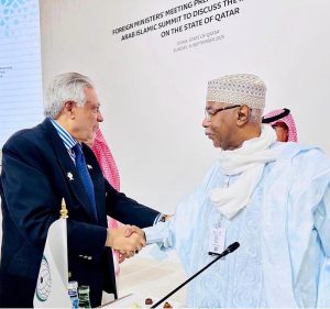 Deputy Prime Minister and Foreign Minister Senator Mohammad Ishaq Dar met with the OIC Secretary General, Hissein Brahim Taha on the sidelines of Foreign Ministers’ preparatory meeting for the Emergency Arab-Islamic summit.