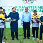 Federal Minister for Parliamentary Affairs, Dr. Tariq Fazal Chaudhary, distributing prizes and shield as a Chief Guest in RISJA Media Cricket Tournament