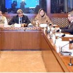 Senator Nasir Mahmood, Chairman Senate Standing Committee on Housing and Works, presiding over a meeting of the committee at Parliament House.