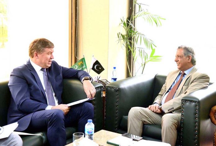 The Ambassador of the European Union to Pakistan, Raimundas Karoblis, called on Federal Minister for Law, Justice and Human Rights, Senator Azam Nazeer Tarar, at his office