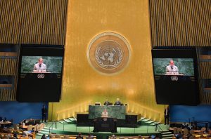 Prime Minister Muhammad Shehbaz Sharif addresses the 80th Session of the United Nations General Assembly.