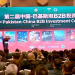 Prime Minister Muhammad Shehbaz Sharif addresses the closing ceremony of the 2nd Pakistan-China B2B Investment Conference