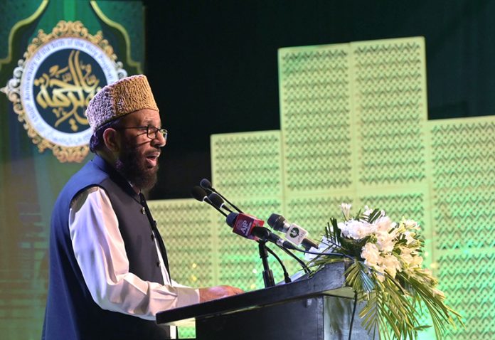Federal Minister for Religious Affairs and Interfaith Harmony, Sardar Muhammad Yousaf addresses Mehfi-e-Naat-e-Rasool (SAW) organized by Ministry of Religious Affairs with collaboration of Pakistan National Council of Arts at PNCA