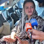 Punjab Senior Minister Marriyum Aurangzeb briefs media after inspecting flood-affected portions of the M-5 Motorway