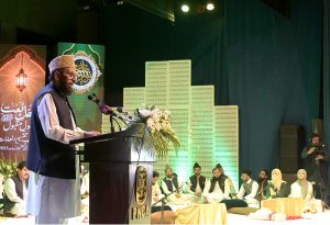 Federal Minister for Religious Affairs and Interfaith Harmony, Sardar Muhammad Yousaf addresses Mehfi-e-Naat-e-Rasool (SAW) organized by Ministry of Religious Affairs with collaboration of Pakistan National Council of Arts at PNCA