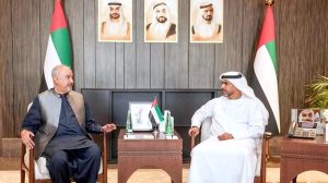 Ambassador Faisal Niaz Tirmizi, Pakistan’s Envoy to the UAE, paid a farewell call on H.E. Abdullah bin Sultan bin Awad Al Nuaimi, UAE Minister of Justice, at the Ministry of Justice in Abu Dhabi. The meeting, attended by senior officials from both sides, underscored the strong bilateral relations between Pakistan and the UAE