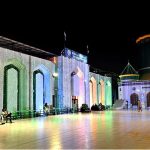 A beautifully illuminated view of Minhaj-ul-Quran Secretariat in connection with Eid Milad-un-Nabi (SAWW) celebrations