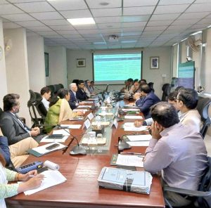 Federal Minister for National Food Security and Research, Rana Tanveer Hussain, chairing the committee meeting to finalize the agenda for the Prime Minister's upcoming visit to Malaysia.