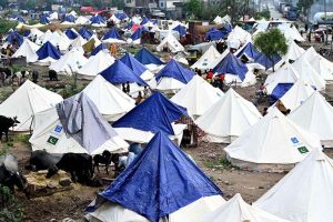 A view of government-designated tents set up for flood-affected people at Babu Sabu area in the Provincial Capital.