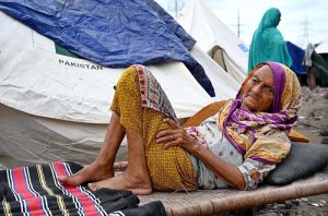 A view of government-designated tents set up for flood-affected people at Babu Sabu area in the Provincial Capital.
