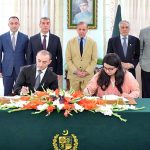 Prime Minister Muhammad Shehbaz Sharif witnesses singing of an agreement between State Agency for Public Service and Social Innovation of Azerbaijan and Ministry of Information Technology and Telecommunications with regard to Asaan Khidmat Centre