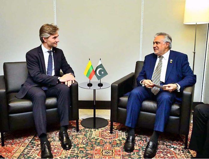 Deputy Prime Minister and Foreign Minister Senator Mohammad Ishaq Dar met Acting FM of Lithuania, Kęstutis Budrys, on the sidelines of 80th UNGA session