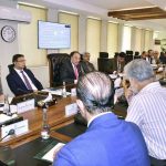 Federal Minister for Finance and Revenue, Senator Muhammad Aurangzeb, chairs the second meeting of the Steering Committee on Inflationary Trends at the Finance Division