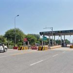A view of Sher Shah Toll Plaza on the M-5 Motorway, which was closed for traffic from Multan to Jalalpur Pir Wala due to floodwater from the River Sutlej.