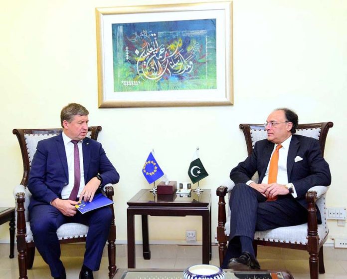 Raimundas Karoblis, the newly appointed Ambassador of the European Union to Pakistan, called on Federal Minister for Finance and Revenue, Senator Muhammad Aurangzeb, at the Finance Division