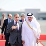 Prime Minister Muhammad Shehbaz Sharif departs from Doha for Islamabad after the completion of his one day official visit of Qatar. H.E. Sheikh Saoud bin Abdulrahman bin Hassan Al Thani, Deputy Prime Minister and Minister of State for Defence Affairs of Qatar seeing off Prime Minister at the Doha Airport