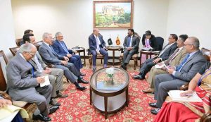 Prime Minister Muhammad Shehbaz Sharif meets President of Sri Lanka H.E Anura Kumara Dissanayake on the sidelines of 80th session of UNGA