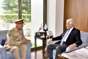 Chief of Staff of Bahrain Defence Force, Lieutenant General Thiab Bin Saqer Abdulla Al Nuaimi called on Minister for Defence, Khawaja Muhammad Asif.