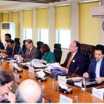 Federal Minister for Finance and Revenue, Senator Muhammad Aurangzeb, chairing a meeting of the Economic Coordination Committee (ECC) of the Cabinet at the Finance Division