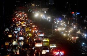 Severe traffic jams leave commuters stranded for hours on Sharah-e-Faisal after the latest spell of rain.