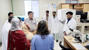First Lady and MNA Bibi Aseefa Bhutto Zardari, accompanied by Sindh Health Minister Dr. Azra Fazal Pechuho, visits the Institute of Mother and Child Health to review modern units and facilities
