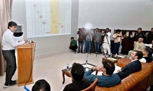 Chairman Pakistan People’s Party Bilawal Bhutto Zardari was briefed by the Secretary Irrigation Sindh on the possible flood situation at Sukkur Barrage.