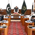 Speaker National Assembly Sardar Ayaz Sadiq in a meeting with Advisor to the President of Palestine on Religious Affairs & Chief Justice of the Shariat Court Mr. Mahmoud Siddiqi Alhabash at Parliament House