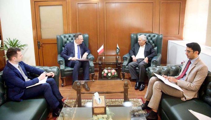 Federal Minister for National Food Security and Research, Rana Tanveer Hussain meeting with the Ambassador of Poland to discuss strengthening agricultural cooperation and enhancing bilateral trade