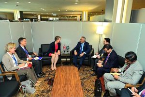 Deputy Prime Minister and Foreign Minister Senator Mohammad Ishaq Dar meets with the UK’s Foreign Secretary, Rt Hon Yvette Cooper , on the sidelines of 80th UNGA seession