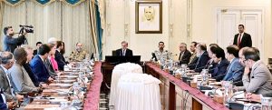 A high level delegation of renowned companies in the mining and infrastructure sector meets Prime Minister Muhammad Shehbaz Sharif.