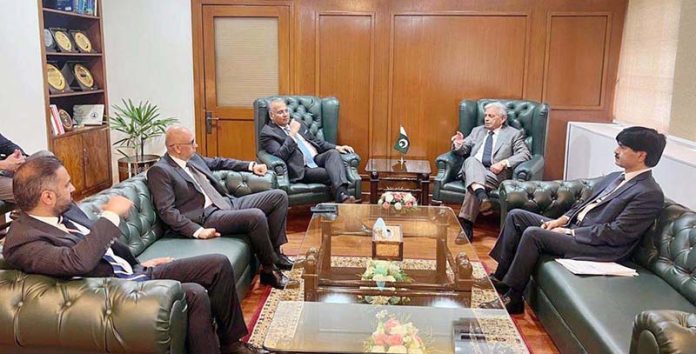 Federal Minister for National Food Security & Research, Rana Tanveer Hussain, chairing a high-level meeting with CEO Fauji Fertilizer Company, Jahangir Piracha to discuss fertilizer pricing, availability and farmer relief measures
