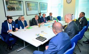 Prime Minister Muhammad Shehbaz Sharif, meets His Highness Sheikh Sabah Al-Khaled Al-Hamad Al-Mubarak Al-Sabah, Crown Prince of the State of Kuwait on the sidelines of 80th Session of UNGA.