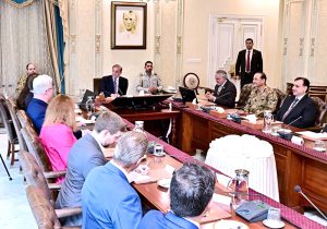 A high level delegation of renowned companies in the mining and infrastructure sector meets Prime Minister Muhammad Shehbaz Sharif.