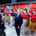 Prime Minister Muhammad Shehbaz Sharif is being given warm welcome at Beijing's South Railway Station.