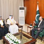 President Asif Ali Zardari in a meeting with Bahrain’s Interior Minister, General Sheikh Rashid Bin Abdulla Al Khalifa, at Aiwan-e-Sadr