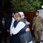 President Asif Ali Zardari visiting the residence of Major Syed Moiz Abbas Shah Shaheed