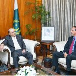 Auditor General of Pakistan, Mr. Muhammad Ajmal Gondal, paying a farewell call on President Asif Ali Zardari at Aiwan-e-Sadr