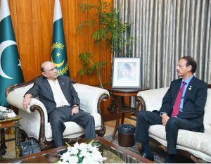 Auditor General of Pakistan, Mr. Muhammad Ajmal Gondal, paying a farewell call on President Asif Ali Zardari at Aiwan-e-Sadr
