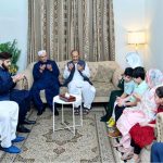 President Asif Ali Zardari visiting the residence of Major Syed Moiz Abbas Shah Shaheed