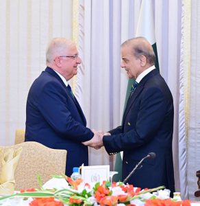 The Minister of National Defence of Turkiye, Mr. Yasar Guler calls on Prime Minister Muhammad Shehbaz Sharif.