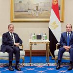 Prime Minister Muhammad Shehbaz Sharif meets the President of Egypt H.E. Abdel Fattah Al Sisi on the sidelines of the emergency Arab-Islamic Summit in Qatar.