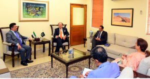 Ambassador of Syria calls on Finance Minister Senator Aurangzeb