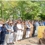 Funeral prayer in absentia offered for veteran Kashmiri leader, Abdul Ghani Bhat