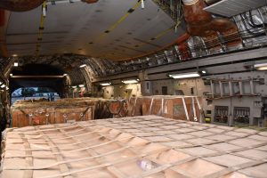 US ARCENT humanitarian assistance: 1st flight carrying relief consignments for flood affected people lands