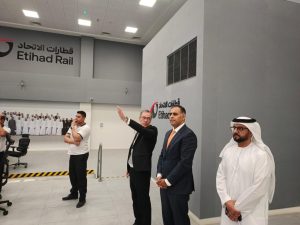 Minister Kayani test rides UAE's future- forward Etihad Rail Network